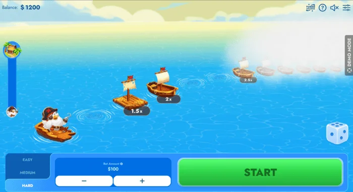 Chicken Pirate Route žaidimo ekranas